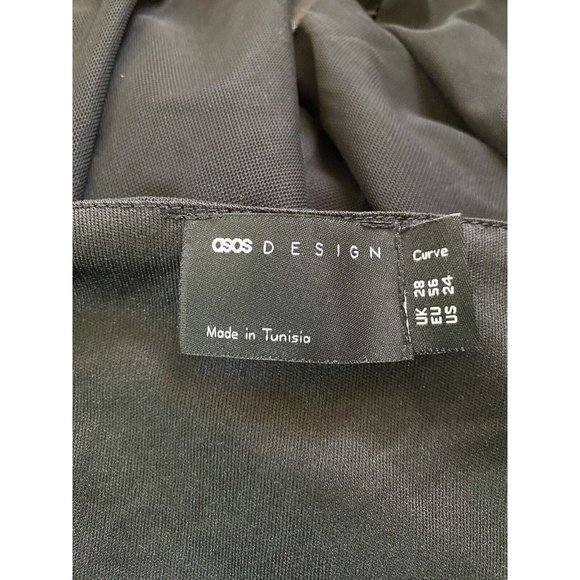 ASOS DESIGN Top Womens‎ 24 Black Mesh Sheer Peplum Shirt Blouse Stretch 9444 - Picture 5 of 6